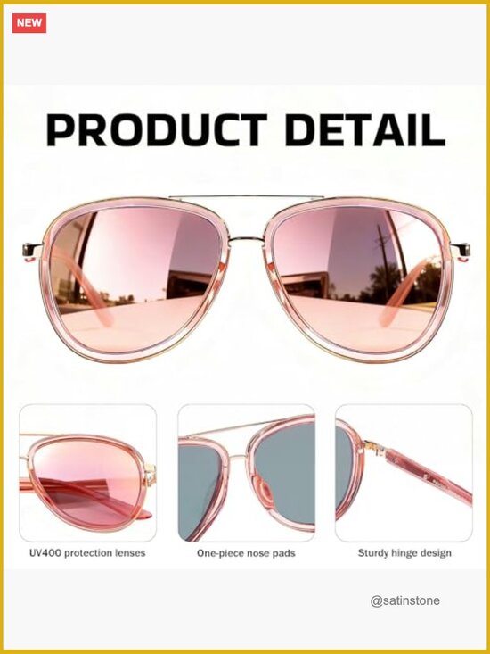 Polarized Aviator Sunglasses with TR90 Frame, UV400 Protection main image 4